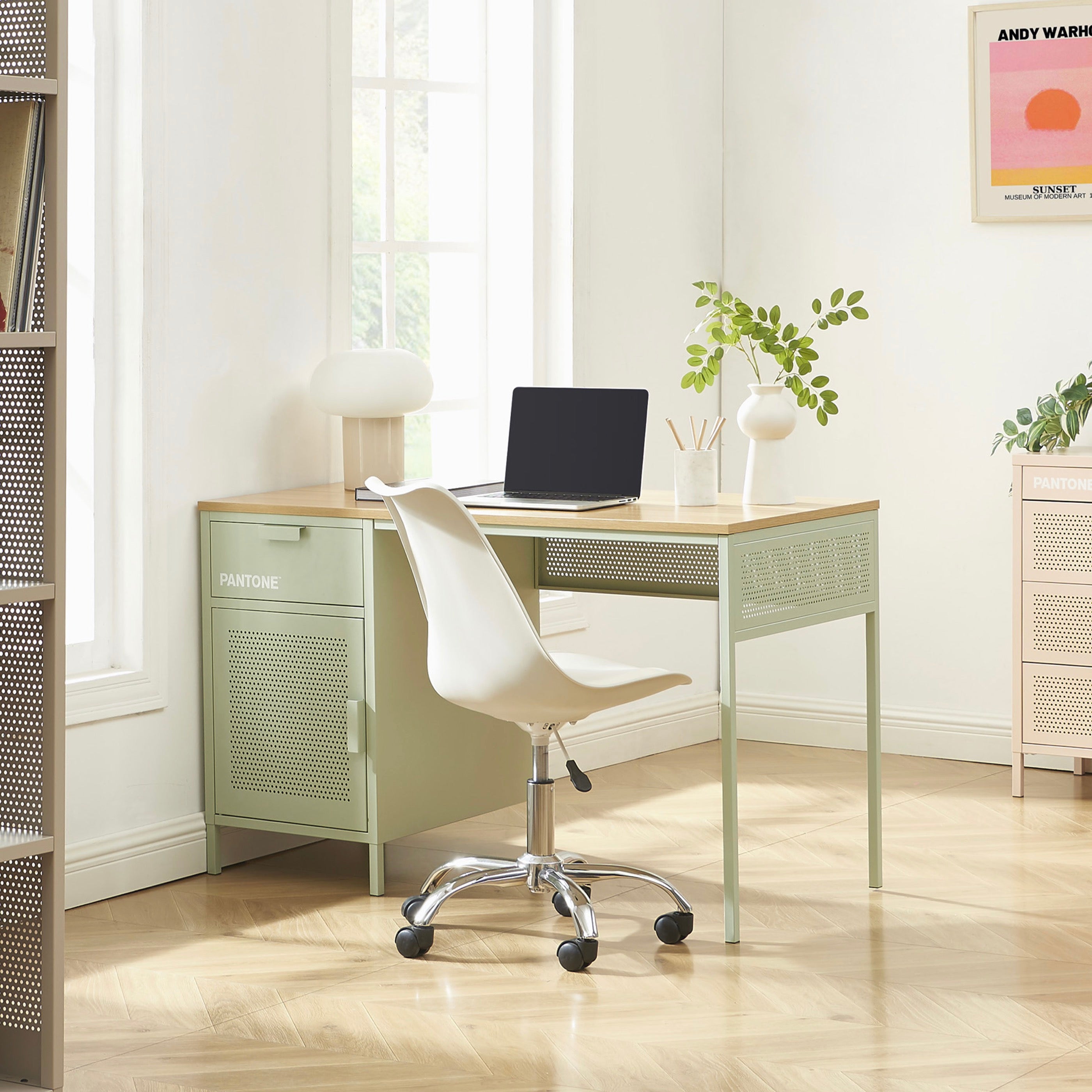 Desk - Metal - Almond Green