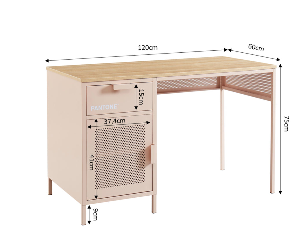 Desk - Metal - Blush Pink