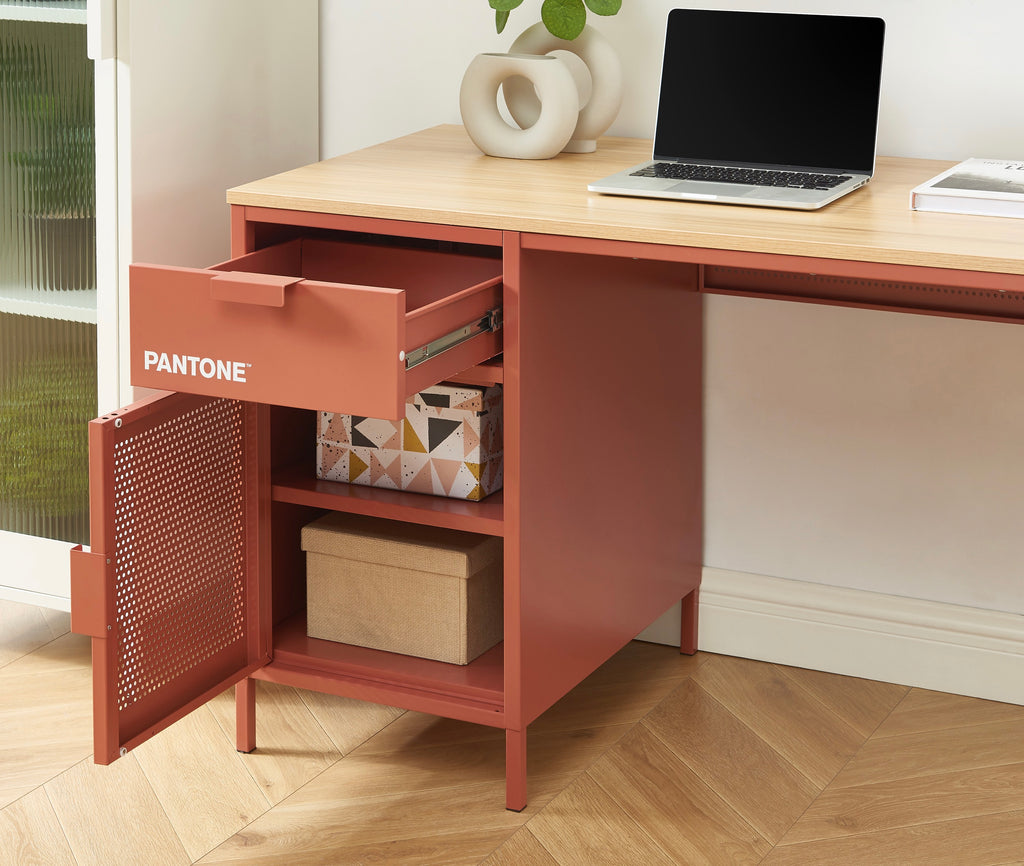 Desk - Metal - Terracotta