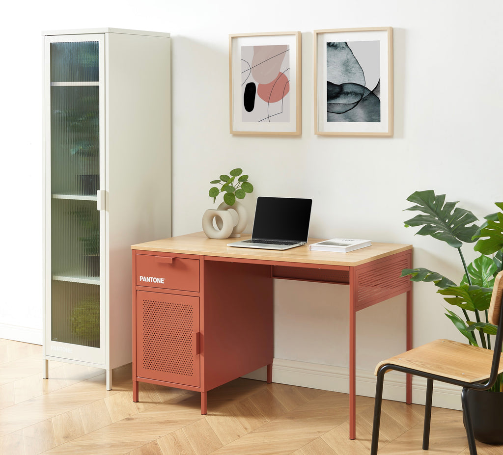Desk - Metal - Terracotta
