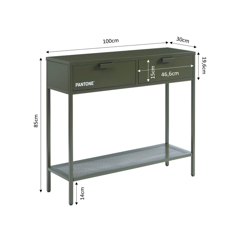 Console - Métal - Vert Olive Foncé