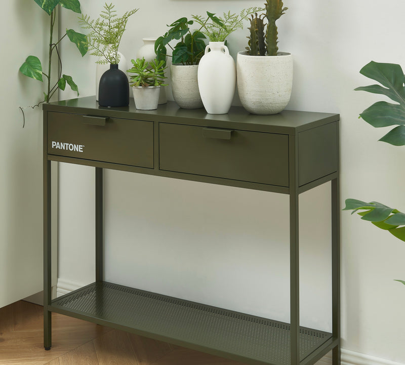 Console - Métal - Vert Olive Foncé