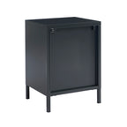 Table De Chevet - Métal - Gris Anthracite - Double Tiroirs