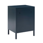 Table De Chevet - Métal - Bleu Nuit- Double Tiroirs