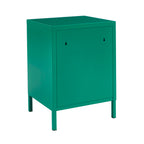 Bedside Table - Metal - Emerald Green - Double Drawers