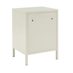 Table De Chevet - Métal - Beige Sable - Double Tiroirs