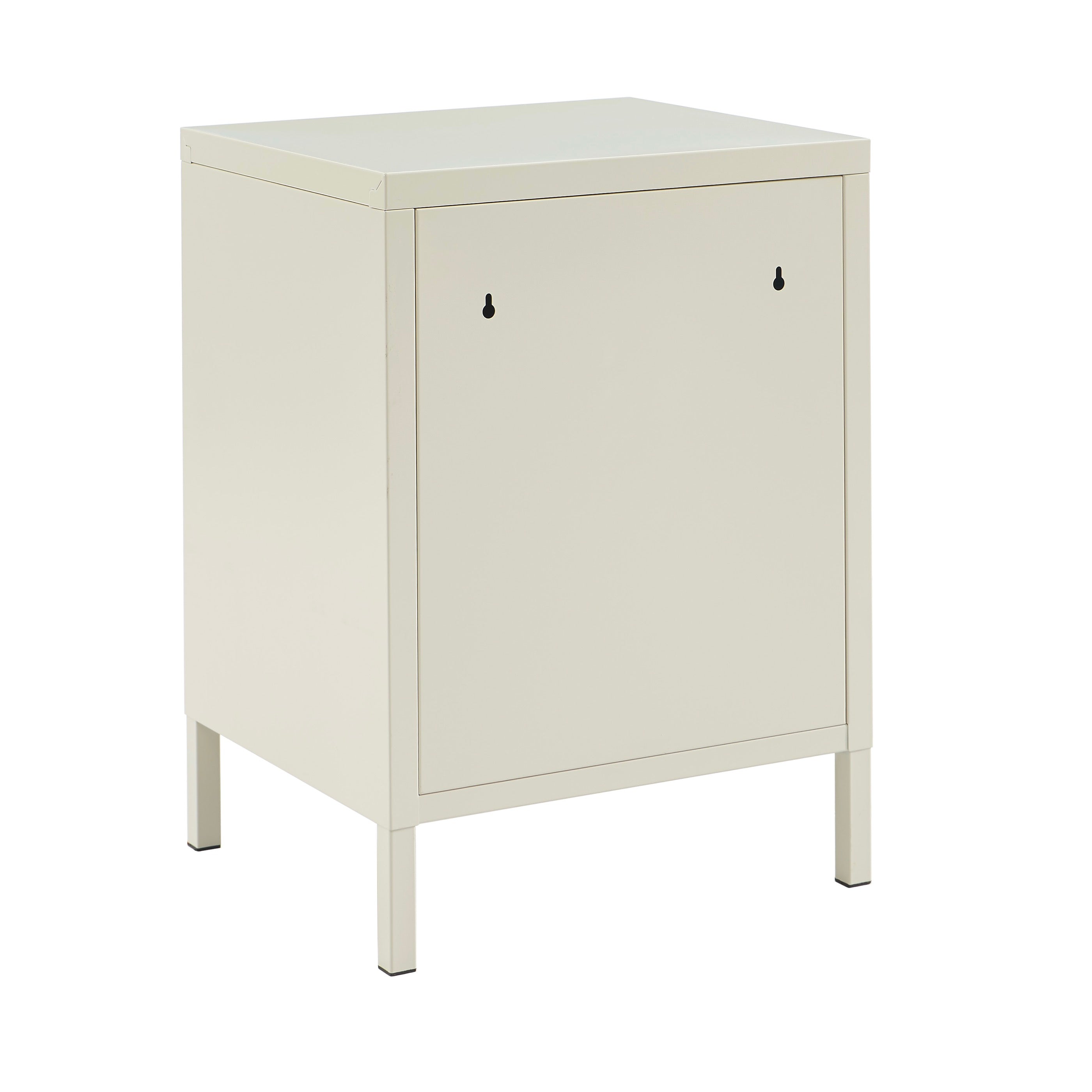 Table De Chevet - Métal - Beige Sable - Double Tiroirs
