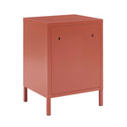 Table De Chevet - Métal - Terracotta - Double Tiroirs