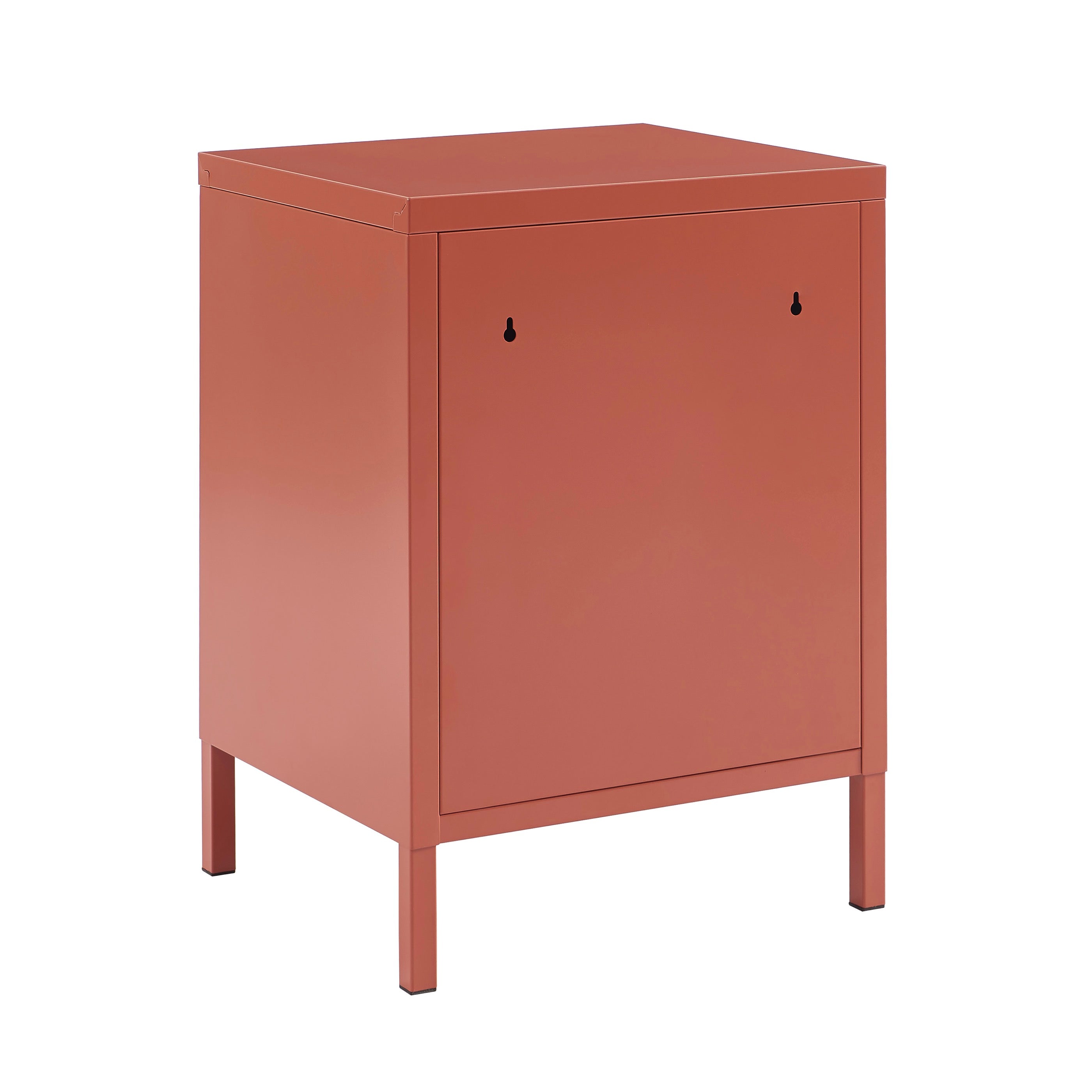 Table De Chevet - Métal - Terracotta - Double Tiroirs