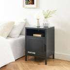 Table De Chevet - Métal - Gris Anthracite