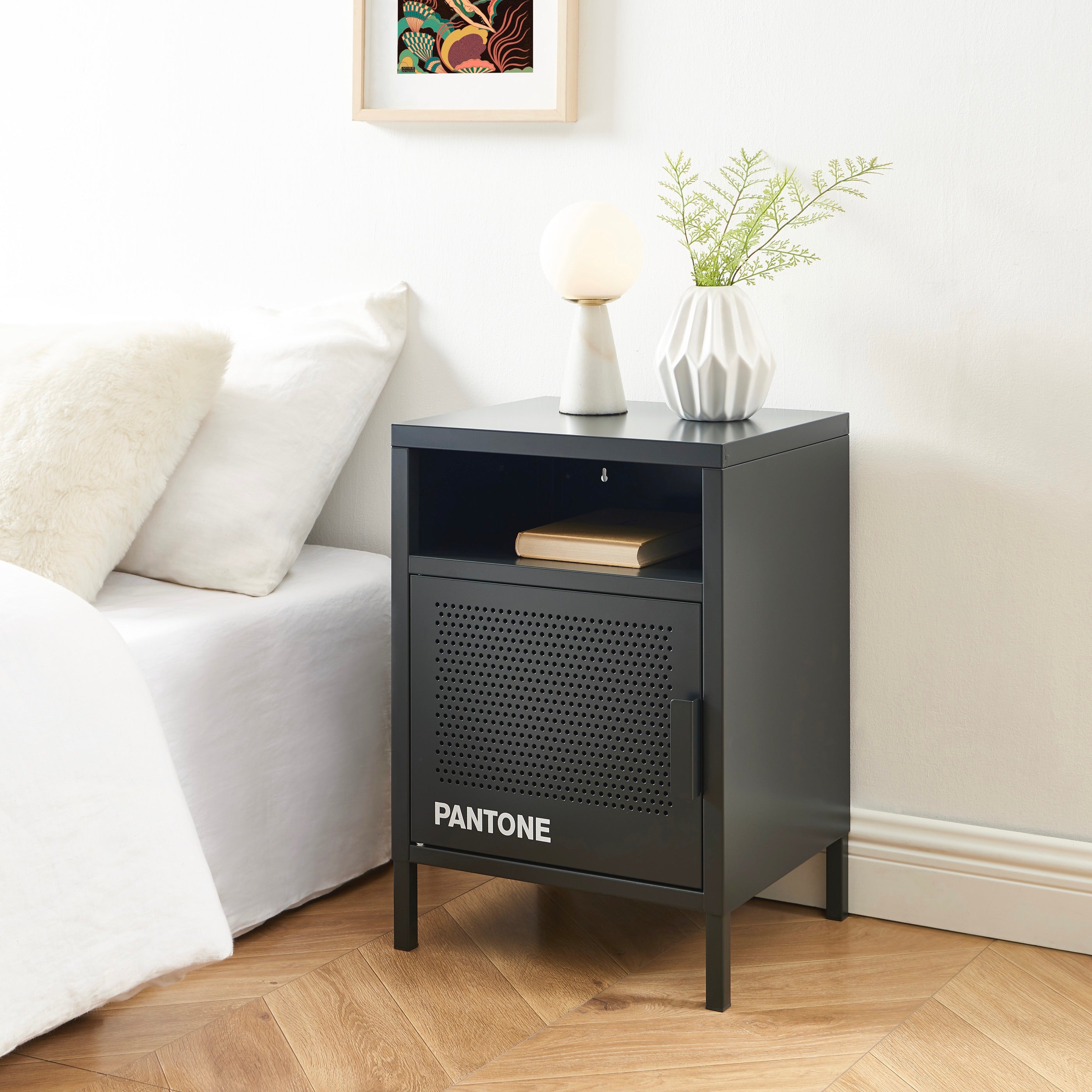 Table De Chevet - Métal - Gris Anthracite