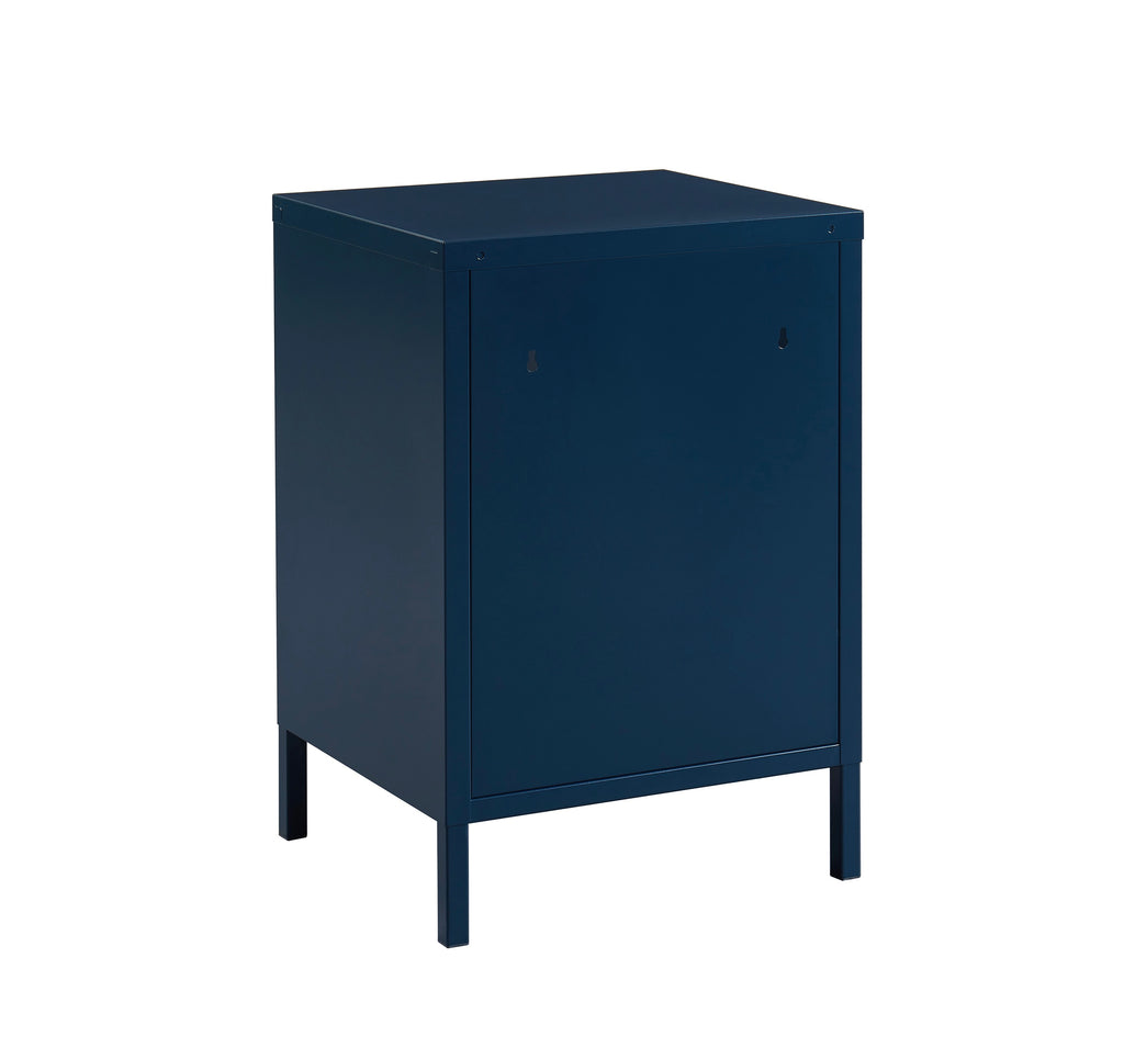 Table De Chevet - Métal - Bleu Nuit