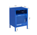 Table De Chevet - Métal - Bleu Électrique