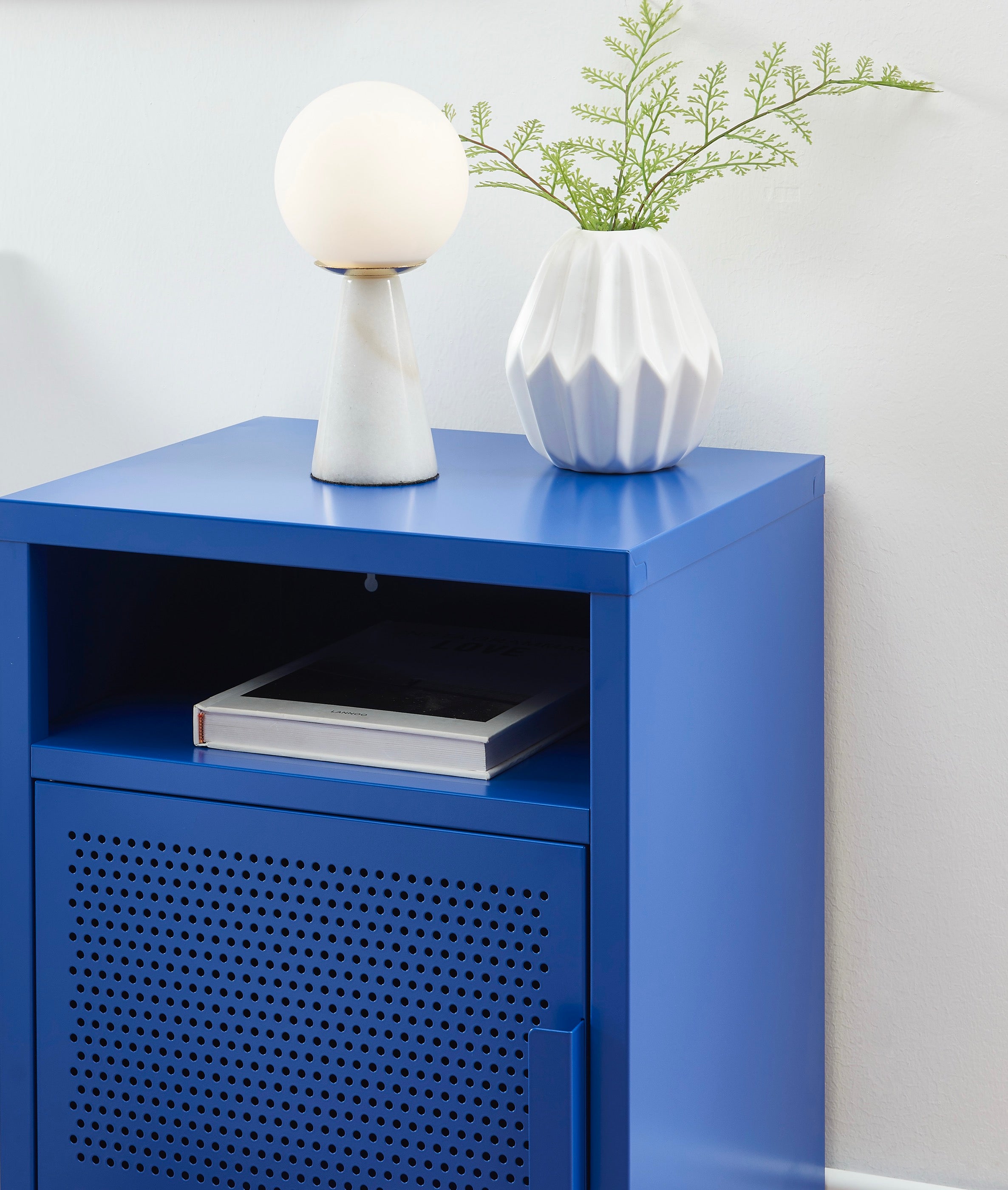 Table De Chevet - Métal - Bleu Électrique