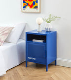 Table De Chevet - Métal - Bleu Électrique