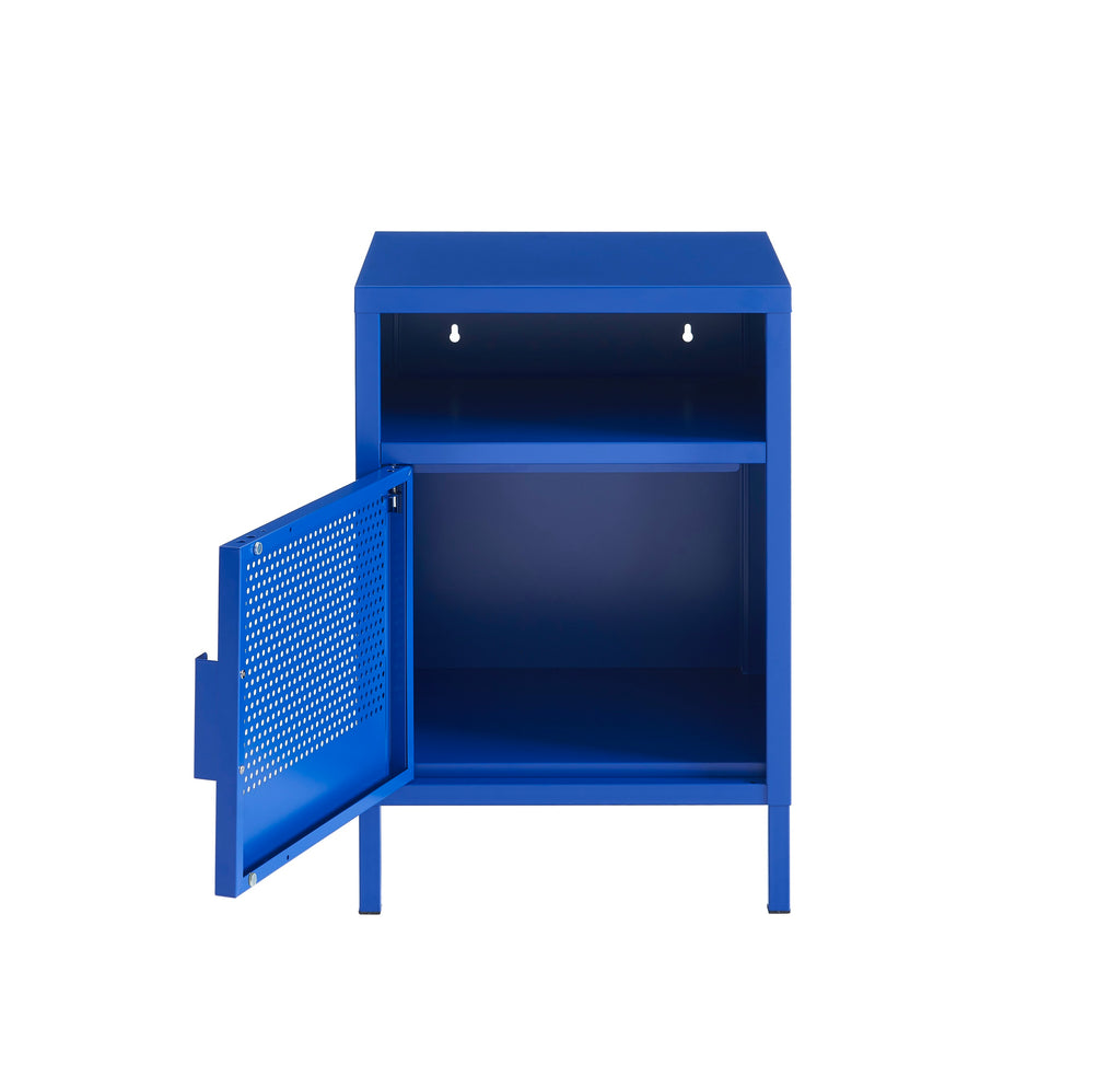 Table De Chevet - Métal - Bleu Électrique