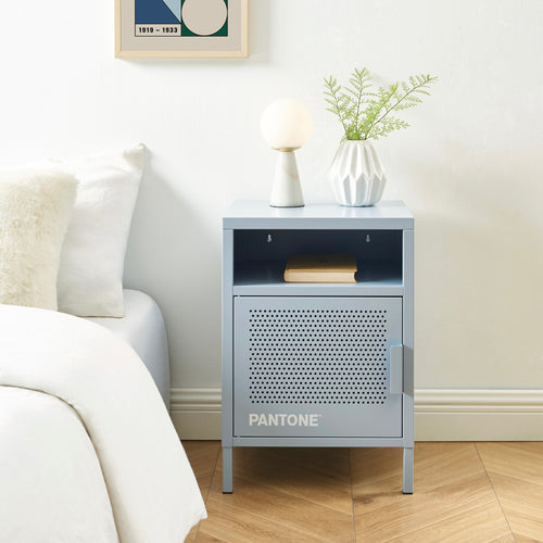 Table De Chevet - Métal - Gris Bleu