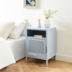 Table De Chevet - Métal - Gris Bleu