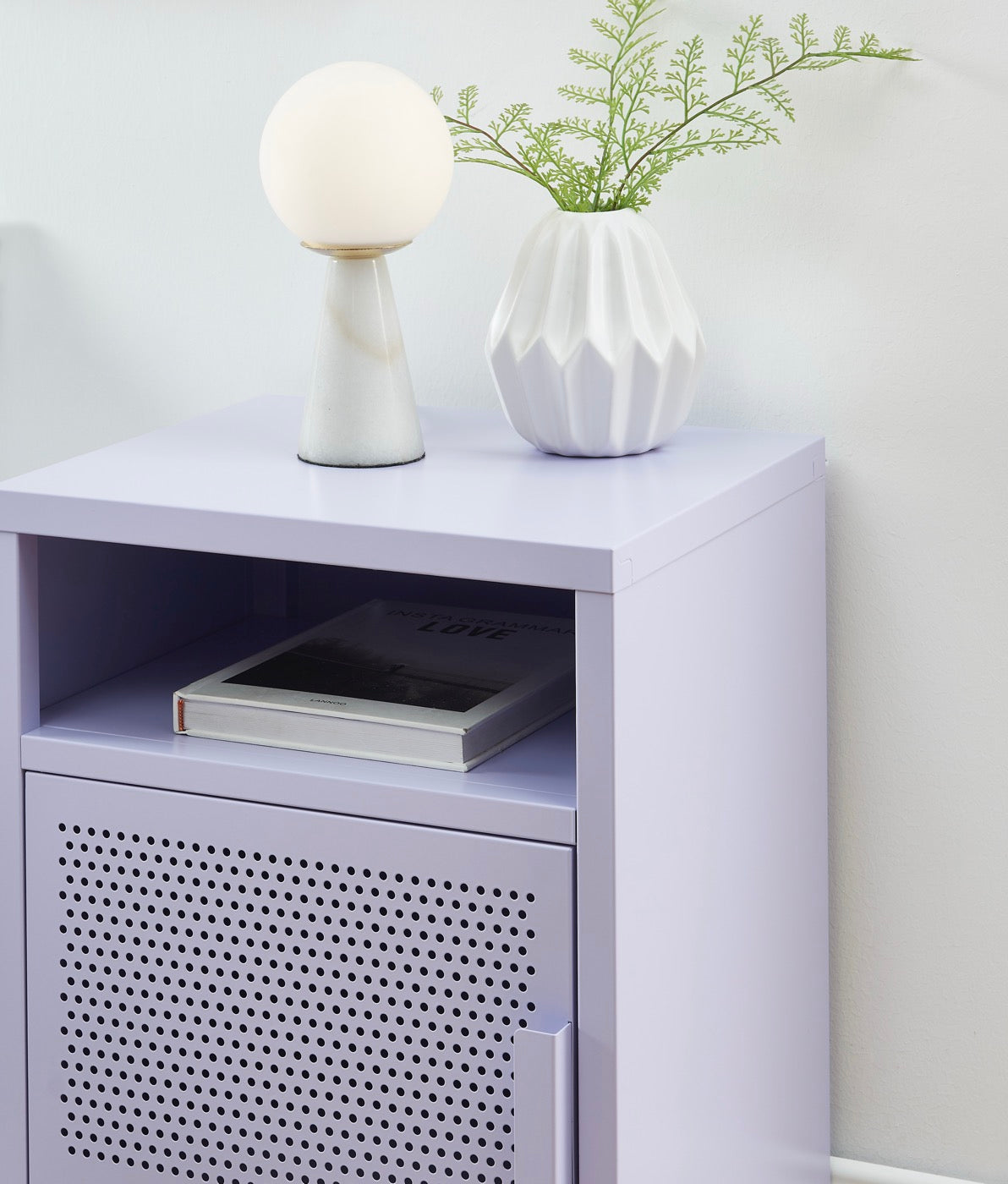 Bedside Table - Metal - Lilac