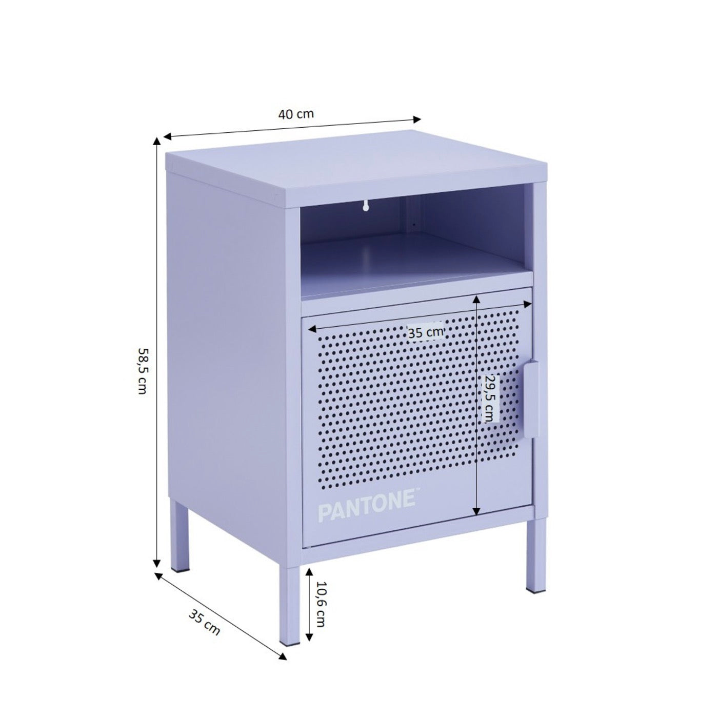 Bedside Table - Metal - Lilac