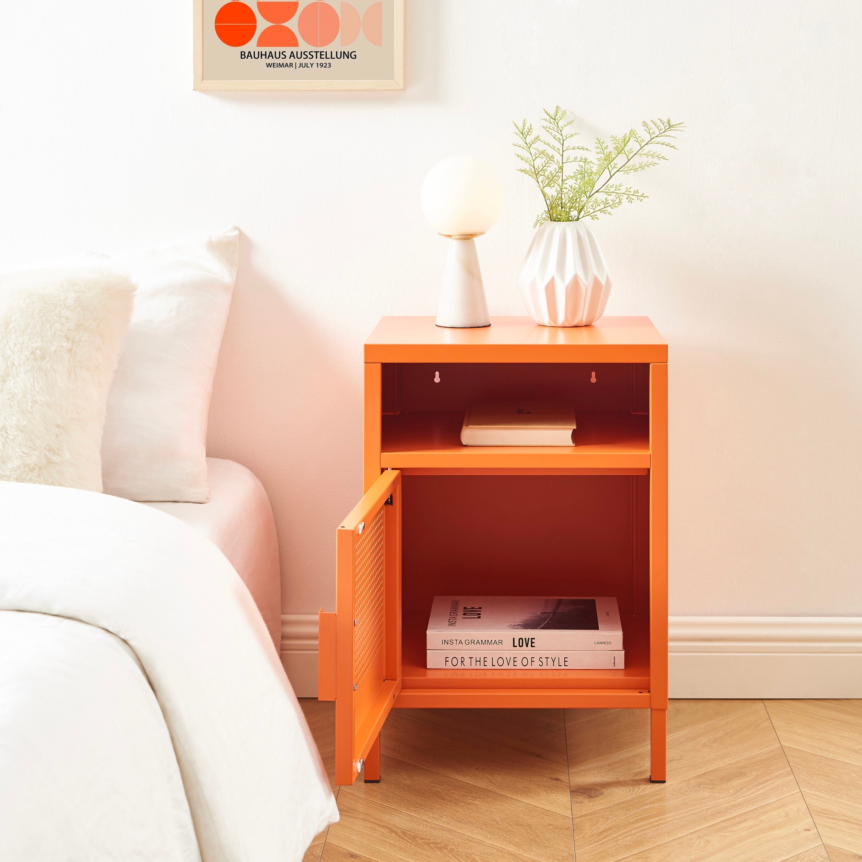 Table De Chevet - Métal - Orange