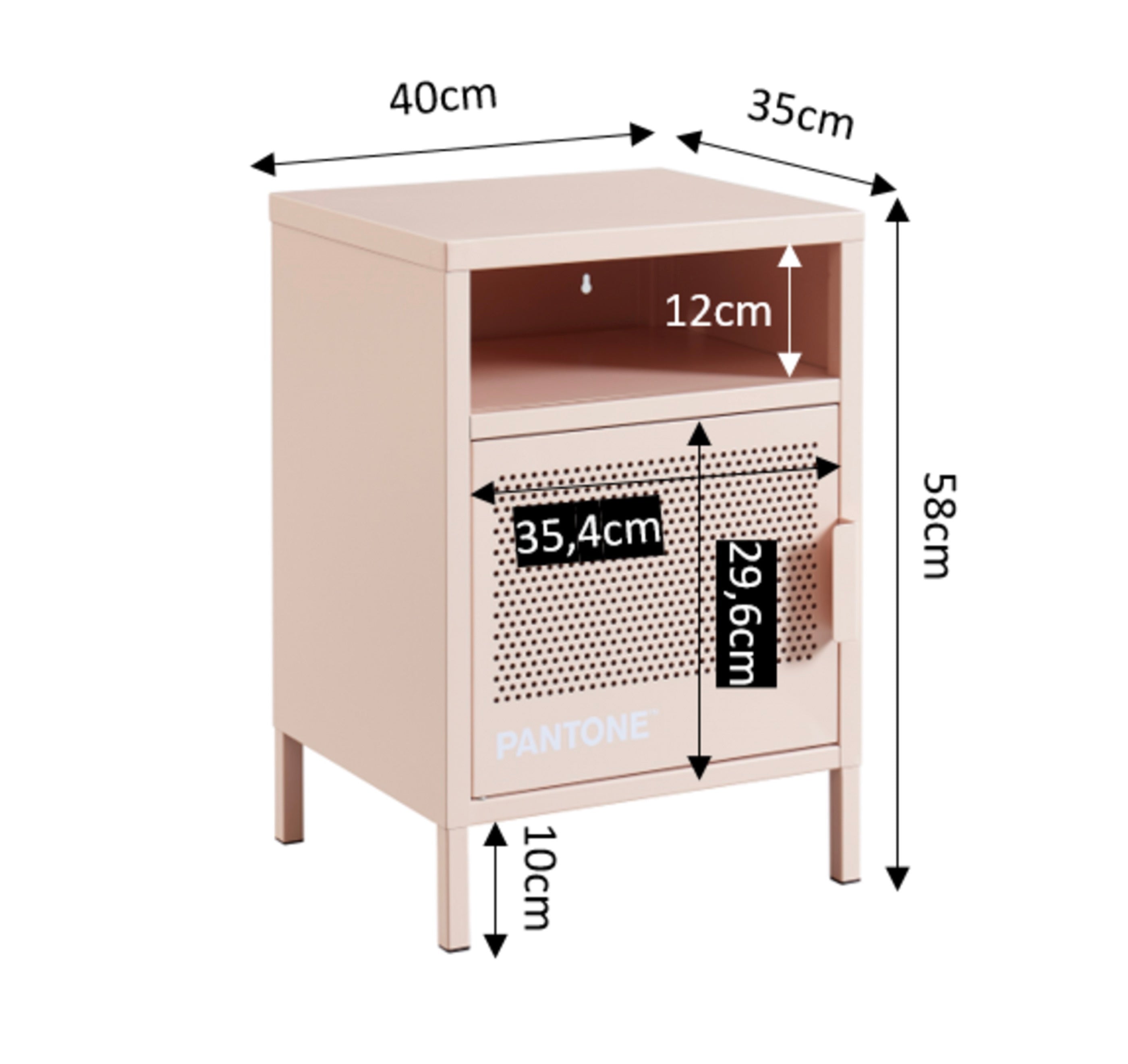 Table De Chevet - Métal - Rose Blush