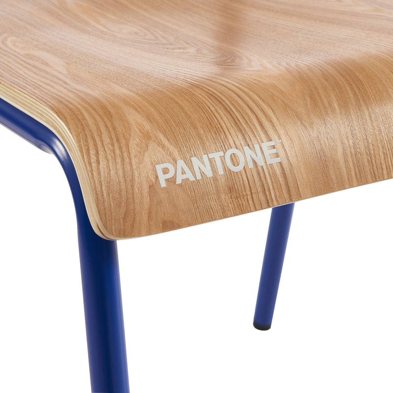 Lot De 2 Chaises - Bleu Électrique Placage Frêne - Pieds Métal