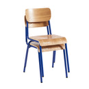 Lot De 2 Chaises - Bleu Électrique Placage Frêne - Pieds Métal