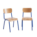 Lot De 2 Chaises - Bleu Électrique Placage Frêne - Pieds Métal