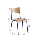 Lot De 2 Chaises - Bleu Électrique Placage Frêne - Pieds Métal