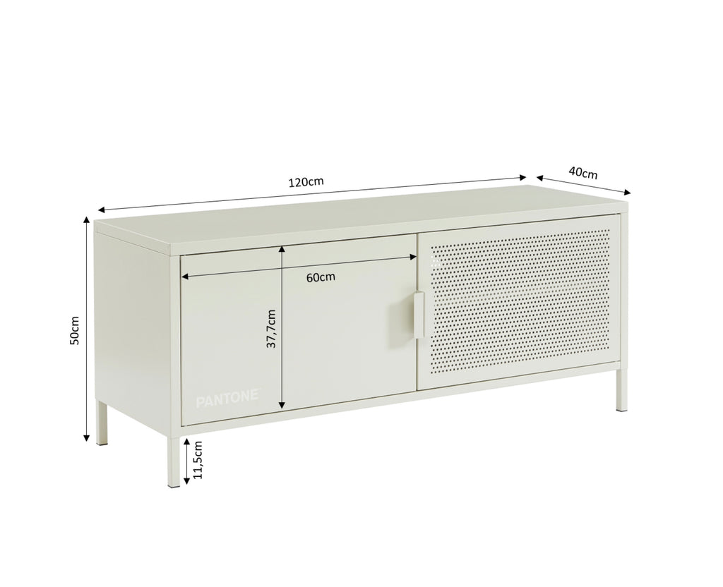Meuble TV - Métal - Beige Sable