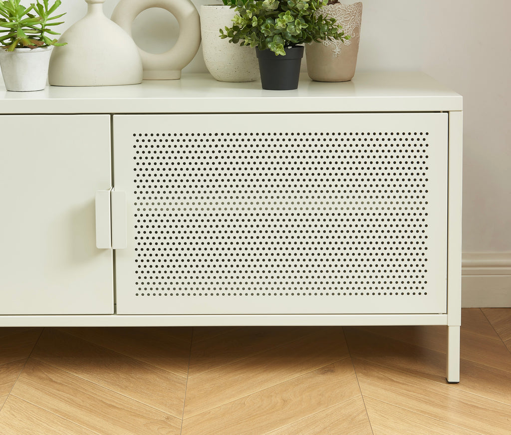 Meuble TV - Métal - Beige Sable