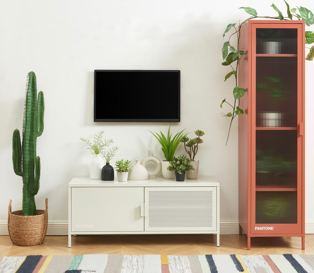 Meuble TV - Métal - Beige Sable