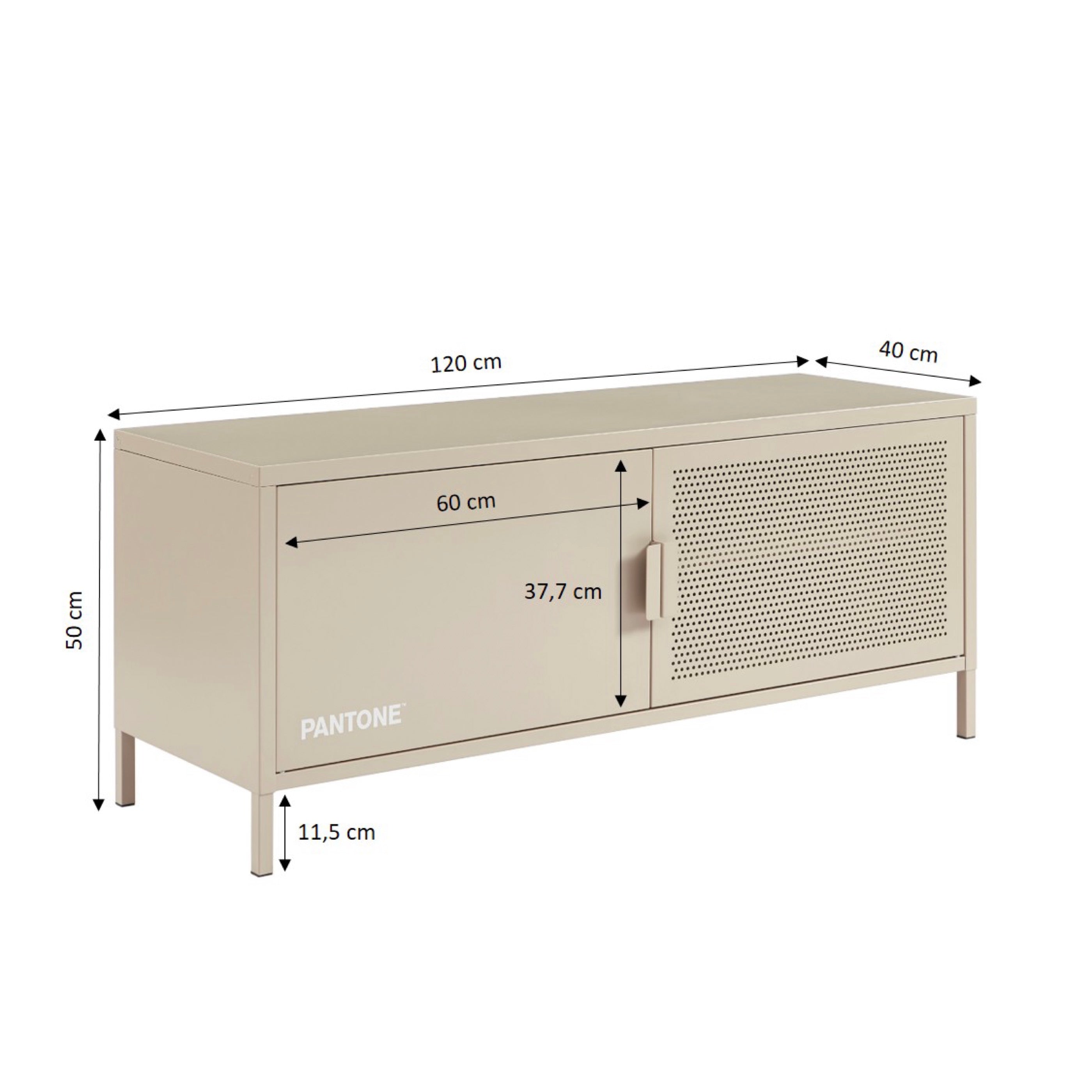 Meuble TV - Métal - Taupe