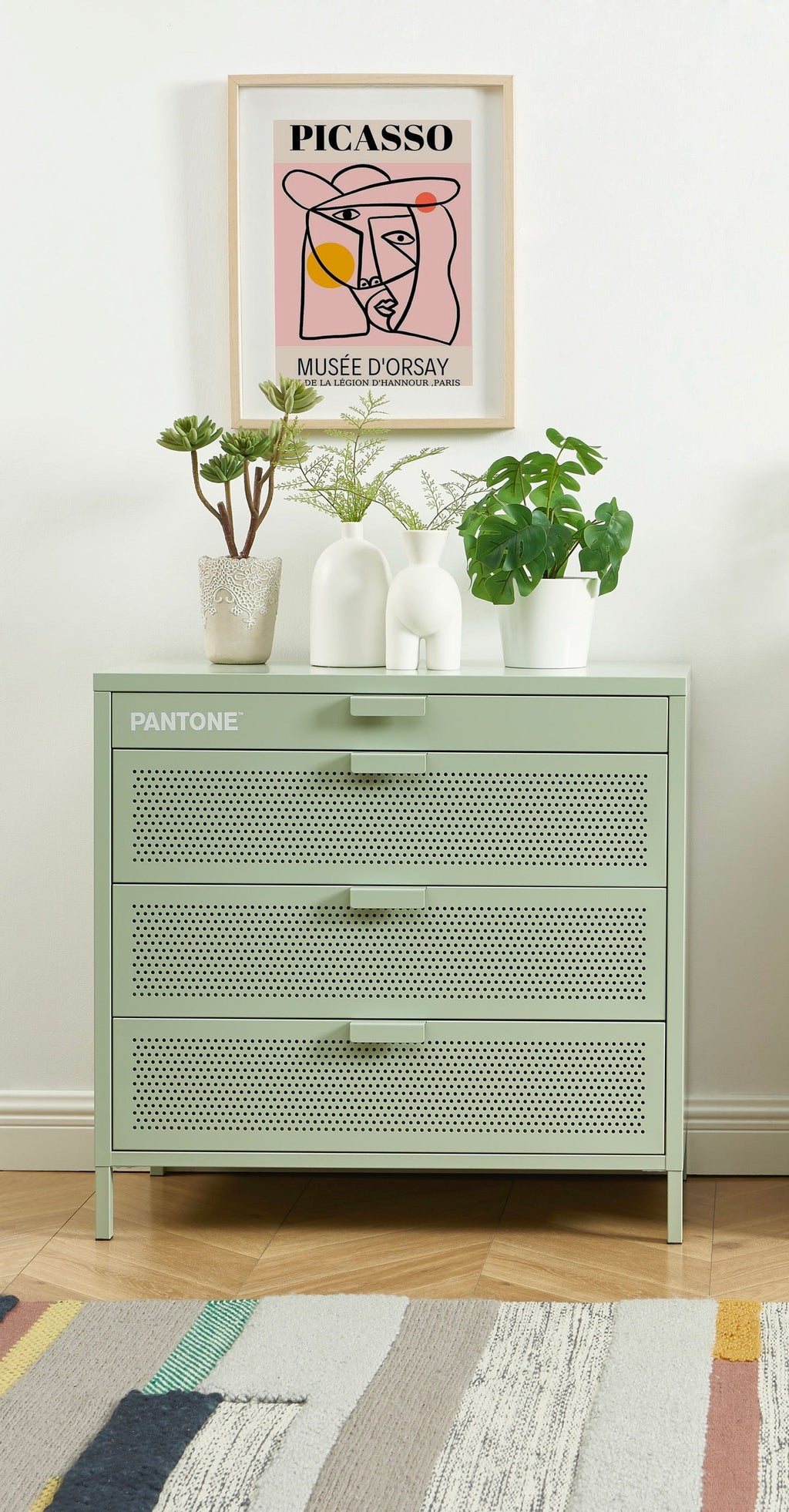 Chest of drawers - Metal - Almond Green - 4 Drawers