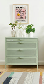 Chest of drawers - Metal - Almond Green - 4 Drawers