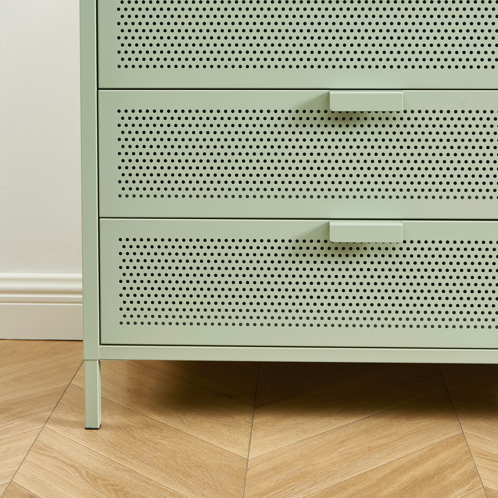Chest of drawers - Metal - Almond Green - 4 Drawers