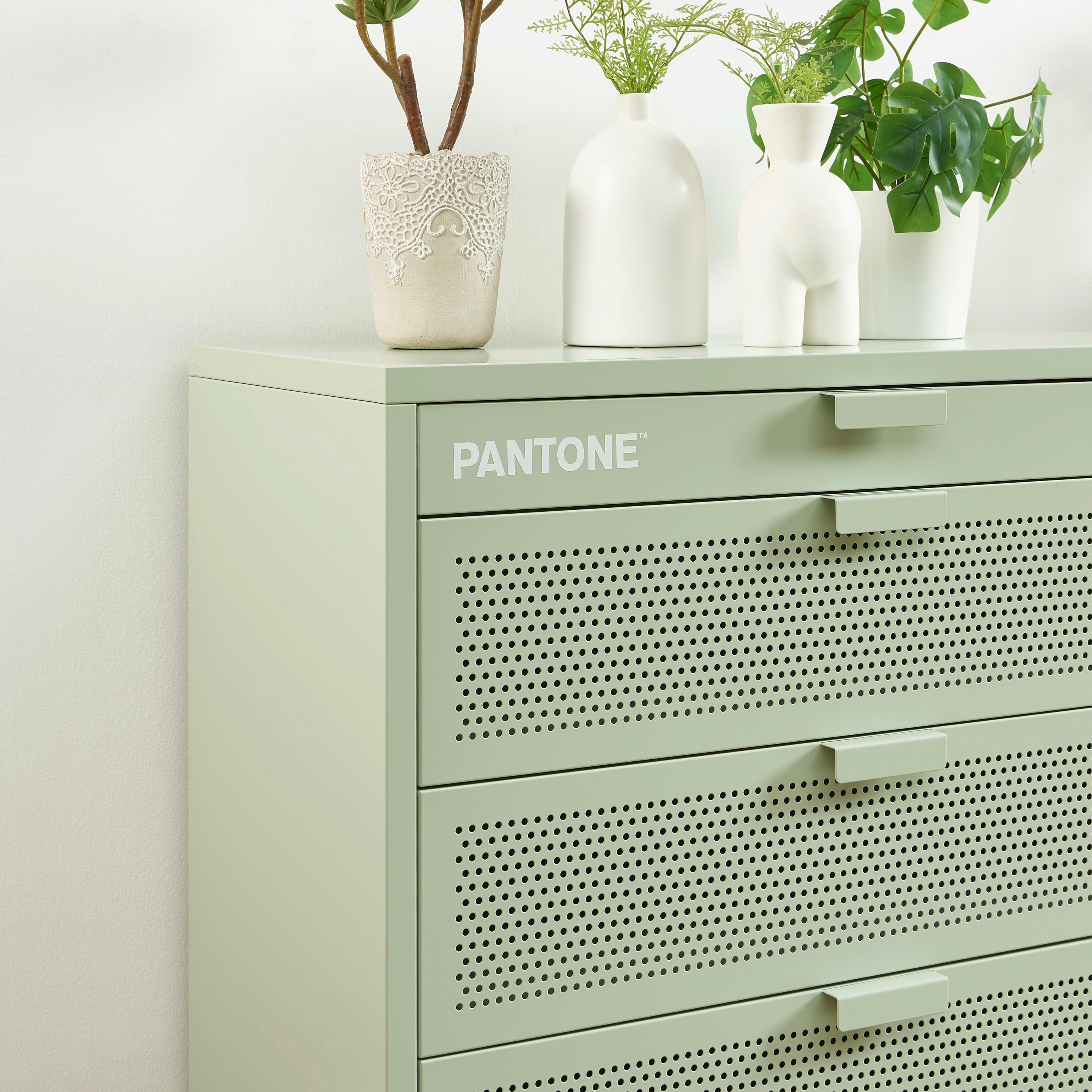 Chest of drawers - Metal - Almond Green - 4 Drawers