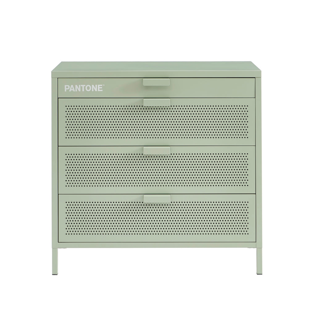 Chest of drawers - Metal - Almond Green - 4 Drawers