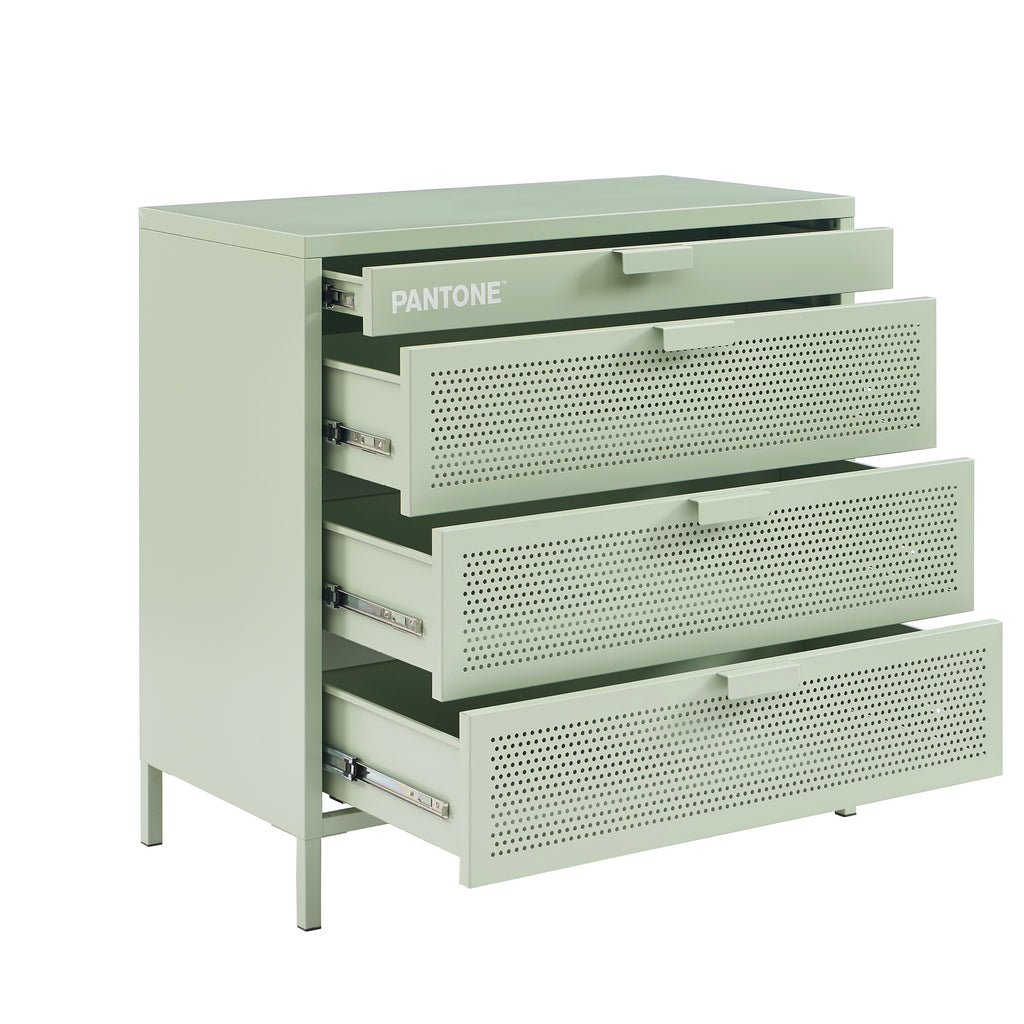 Chest of drawers - Metal - Almond Green - 4 Drawers