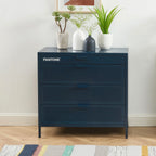 Chest of drawers - Metal - Midnight Blue - 4 Drawers
