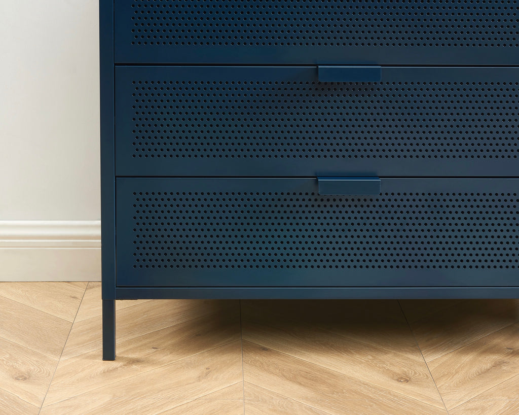 Chest of drawers - Metal - Midnight Blue - 4 Drawers