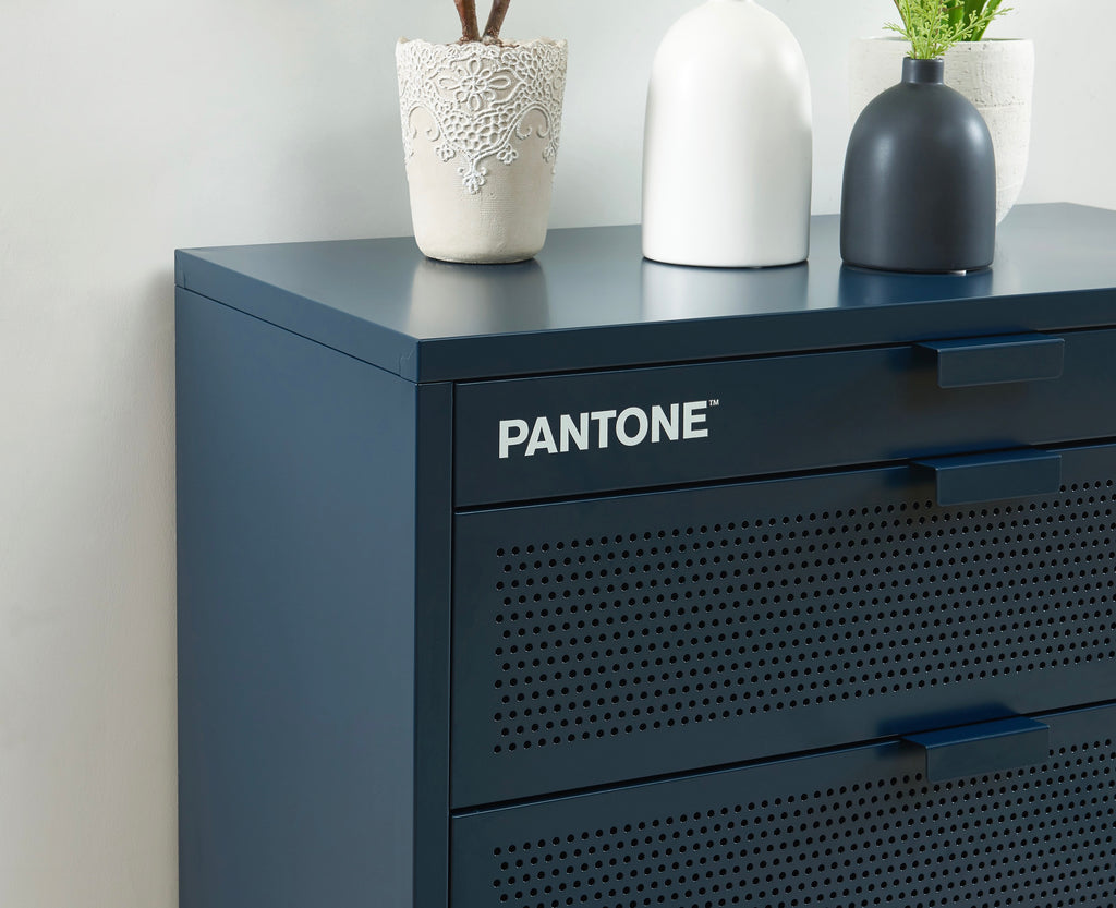 Chest of drawers - Metal - Midnight Blue - 4 Drawers
