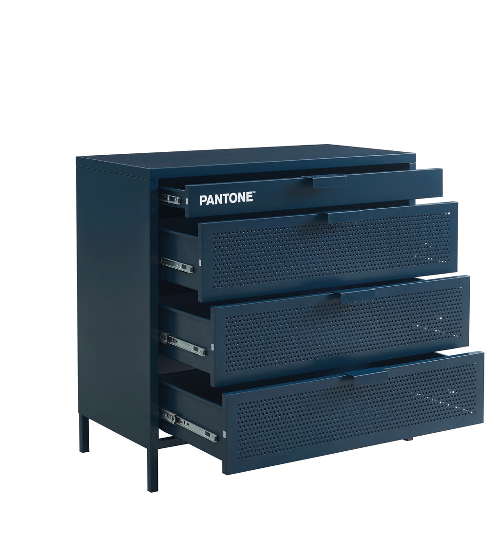 Chest of drawers - Metal - Midnight Blue - 4 Drawers