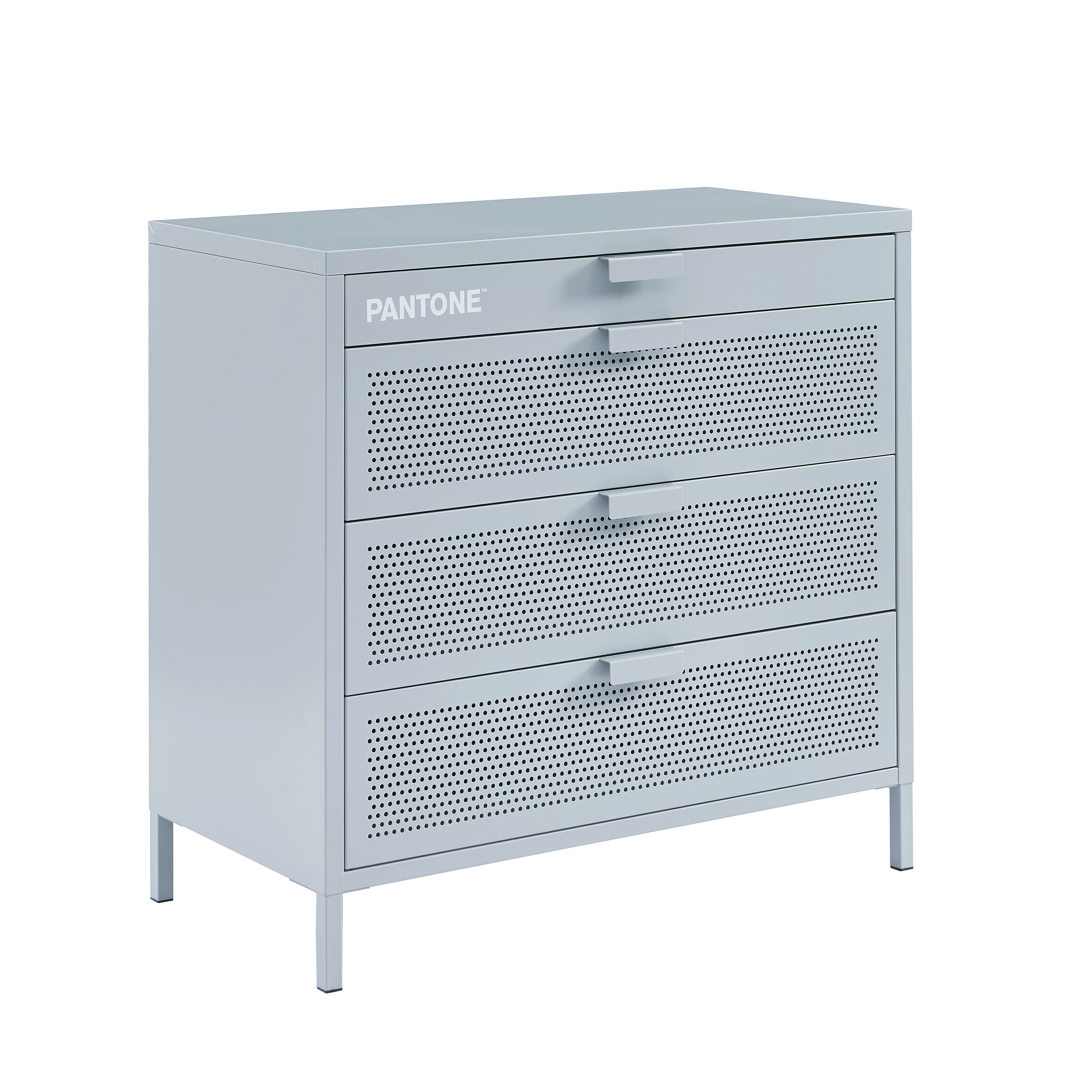 Chest of Drawers - Metal - Blue Grey - 4 Drawers