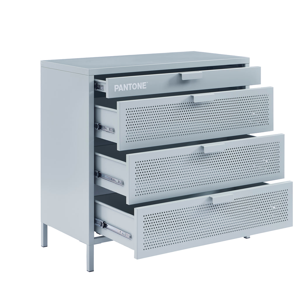 Chest of Drawers - Metal - Blue Grey - 4 Drawers