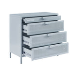 Chest of Drawers - Metal - Blue Grey - 4 Drawers