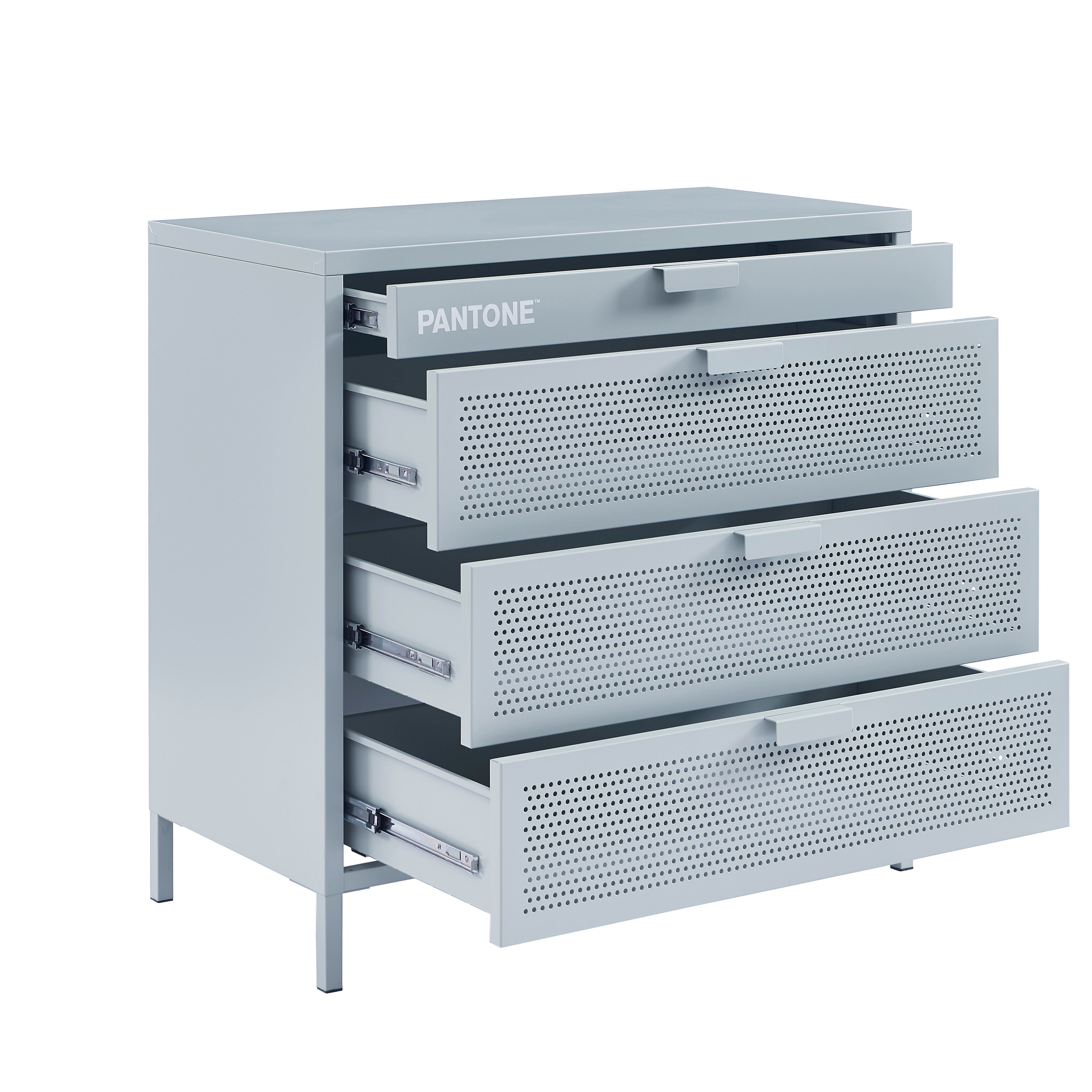 Chest of Drawers - Metal - Blue Grey - 4 Drawers