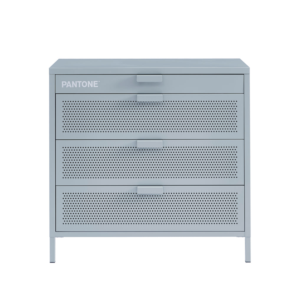 Chest of Drawers - Metal - Blue Grey - 4 Drawers