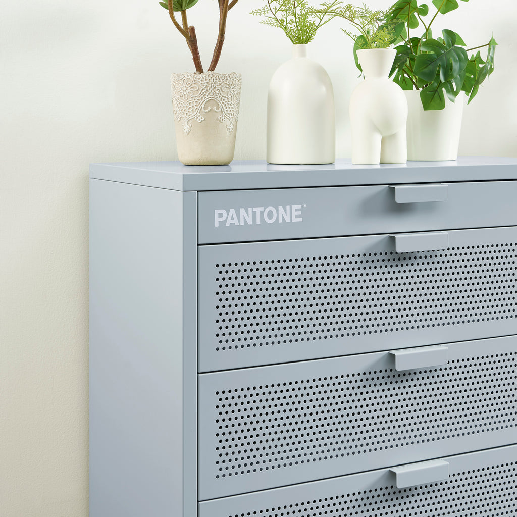 Chest of Drawers - Metal - Blue Grey - 4 Drawers